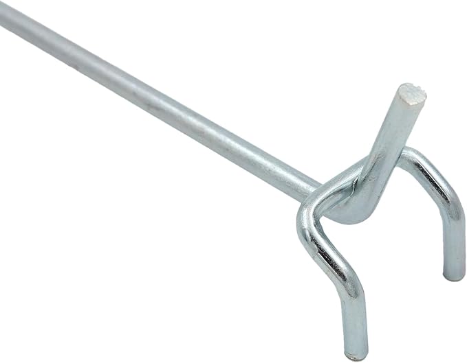 SSWBasics 8 inch Chrome Pegboard Hooks - Peg Hooks fits in 1/4" or 1/8" holes (20 Pack)- Chrome Metal Pegboard Hooks - Durable Peg Board Hooks for Retail and Home - Peg Board Tool Hangers for Organized Storage