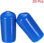 uxcell 20pcs Rubber End Caps 9.5mm ID Vinyl PVC Round Tube Bolt Cap Cover Screw Thread Protectors Blue