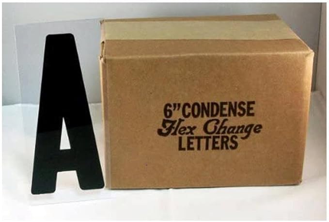 6" on 6 7/8 inch Flexible Marquee Sign Letters for Portable Roadside Signs & Reader Boards, Flexible Letters for Marquee Sign