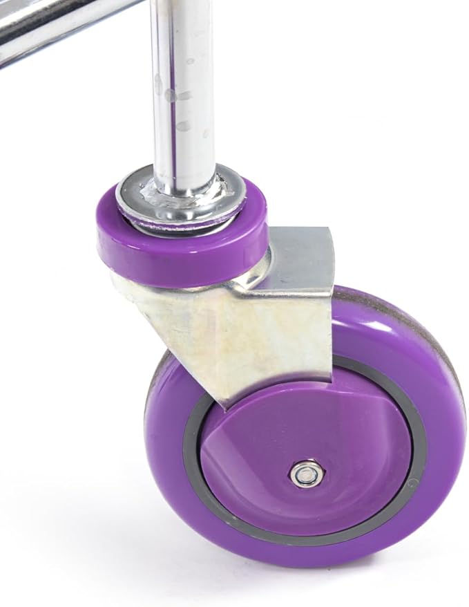 CHAMIN 1.5BU Chrome Coated CART for House and Commercial (Lavender Color) (Chrome, 1.5 Bushel)
