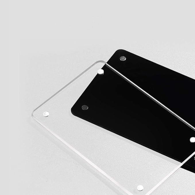 5 Pack Acrylic Label Holder Price Tag Displays Sign Holder with 3M Tape Adhesive Wall Mount Sign Stand (Black 120*80mm/4.72*3.15 inches)