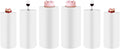 OUKANING 6 PCS Metal Display Pedestal Stands, White Cylinder Display Stands Pillars, Decoration Cube Sculpture Display Column for Wedding Party Baby Shower Birthday, H27.56'', 26'', 23.62''