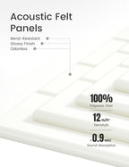 Felt Bulletin Board Tiles Large 36" x 24"Cork Board Alternative-6 Pack with 40 Adhesive Tabs, Thick Slat Wall Panels for Office Decor, Push Pin Board Wall Organizer Alternative - Milky White