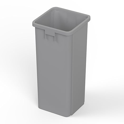 23 Gallon Gray Square Commercial Trash | Garbage Can - Outdoor, Office, Restaurant, School, Kitchen