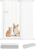 Lumizone Extra Tall Cat Gate 61.02" High Pressure Mounted Extra Wide 2025 New (17 Sizes) 1.37" Gap No Drilling Auto-Close One-Handed Operation Tall Pet Gate for Dogs(White, 61.02" H x 46.65"-50.97" W)