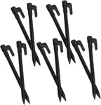 GALPADA 10pcs Plastic Beach Tent Stakes for Sand Camping Lightweight Pegs for Outdoor Gardening Hiking Tarp and Rug Anchoring Easy Setup Black Sand Stakes
