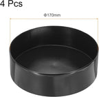 uxcell 4pcs Rubber End Caps 170mm(6 11/16 Inch) ID x 80mm(3 1/8 Inch) H Vinyl Round End Cap Cover Screw Thread Protectors Black