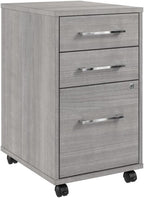 Bush Business Furniture Hustle 3 Drawer Rolling File Cabinet in Platinum Gray, Mobile Document Storage for Home and Professional Office