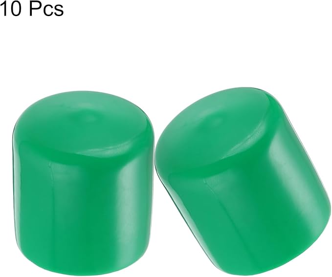 uxcell 10pcs Rubber End Caps 38mm(1 1/2") ID Vinyl Round End Cap Cover Screw Thread Protectors Dark Green