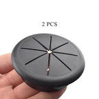 HAHIYO 2Pcs 2.4Inch/60mm Black ABS Plastic Eight-petaled Desk Grommet Wire Grommet Cable Management Cord Hole Cover Desk Wire Hole Insert Wire Organizer for Computer Office Home School Equipment