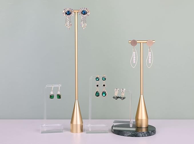 GemeShou 3pcs clear earring stand jewelry display for show, acrylic earring holder hanger for women, small earring jewelry display for selling Photo【Acrylic Earring L Stand-3pcs 】