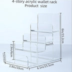 Acrylic Wallet Display Stand Purse Handbag Organizer, Clear Jewelry Riser Display Stand Purse Display Rack, Acrylic Display Shelf for Cosmetic Perfume Jewelry Sunglasses Handbag (4 Tier)