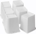 Bed Risers 1 inch, 2 inch, 3 inch, 4 inch, 6 inch, 8 inch Heavy Duty, Oversized Furniture Riser for Couch Sofa Table Chair Leg Frame Dorm, Support up to 6000 Lbs (White 6 Pack, 6 inch)