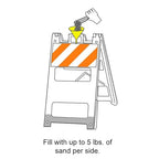 Plasticade All-Plastic A-Frame Type 2 Barricade (12" Top, 8" Bottom) - High Intensity Prismatic Reflective Sheeting, Durable, High-Visibility Traffic Control Solution with Built-in Handle
