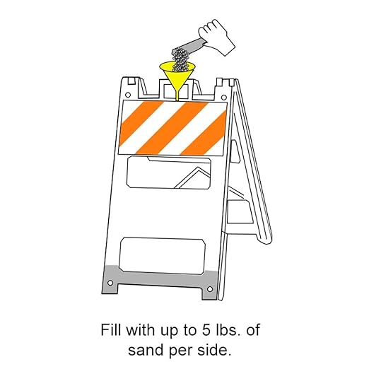 Plasticade All-Plastic A-Frame Type 2 Barricade (8" Top, 8" Bottom) - High Intensity Prismatic Reflective Sheeting, Durable, High-Visibility Traffic Control Solution with Built-in Handle