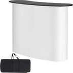 VEVOR Portable Tradeshow Podium Table, 51.18" x 18.31" x 37.4", Display Exhibition Counter Stand Booth Fair with Wall, Foldable Promotion Retail Bar Table Pop Up Podium with Storage Rack, Carrying Bag