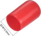 uxcell 10pcs Rubber End Caps 12.5mm ID Vinyl Round End Cap Cover Screw Thread Protector Red