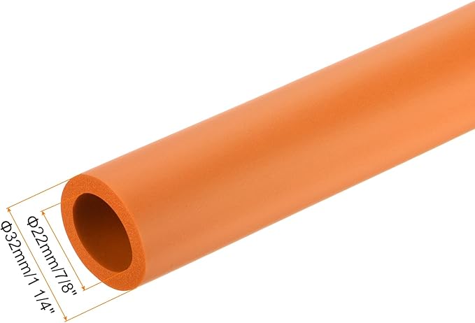 uxcell Foam Tubing for Handle Grip Support,22mm(7/8") ID 32mm(1 1/4") OD 0.3 Meter/1ft Length Orange