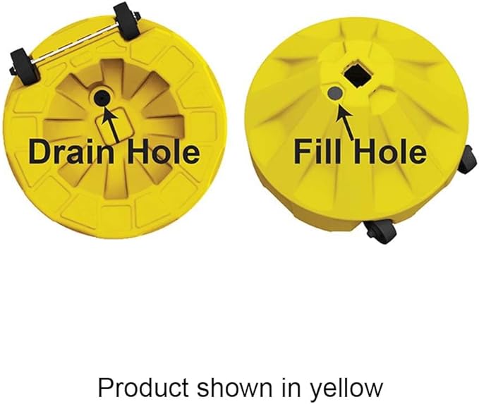 Plasticade Roll-A-Post Portable Sign Post with 60" Power Post Plastic Signpost, Designed for Schools, Sidewalks or Parking Lots, Durable and Resistant to Weathering, Yellow Base with Black Post
