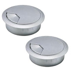 2 Pcs Desk Grommet 2-3/8" / 60 mm, Desk Cord Hole Cover, Cable Grommet ABS Plastic, Desk Hole Grommet for Home & Office Pc, Detachable Adjustable Cable Cord Organizer-Silvery