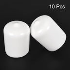 uxcell 10pcs Rubber End Caps 22mm(7/8") ID Vinyl Round End Cap Cover Screw Thread Protectors White