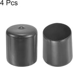 uxcell 4pcs Rubber End Caps 39mm ID Vinyl Round End Cap Cover Screw Thread Protectors Dark Grey, 30mm Height