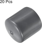 uxcell 20pcs Rubber End Caps 41mm ID Vinyl Round Tube Bolt Cap Cover Thread Protectors Dark Grey