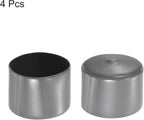 uxcell 4pcs Rubber End Caps 56mm ID Vinyl Round End Cap Cover Screw Thread Protectors Dark Grey, 40mm Height