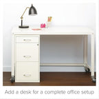 Scranton & Co Set of 2 18" D 3-Drawer Metal Filing Cabinet with Pencil Drawer