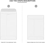 500 PCS #3 Coin Envelopes, 2-1/2'' x 4-1/4'' inches White Kraft Envelopes Classic Small Parts Envelopes with Self Adhesive Gummed Flap for Coins, Cash, Credit Cards, Seeds