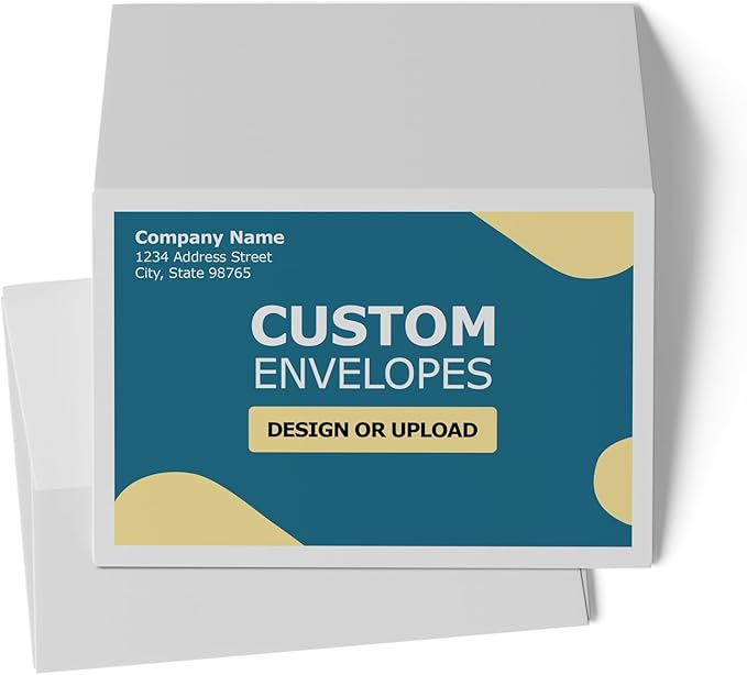 GotPrint Custom Envelopes 4x6 | White #A4 Envelope for Announcements, Invitations, Wedding, Postcards, Mailing | Personalize - Upload Design, Add Text or Logo | 4.25x6.25, 50Qty