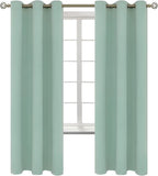 BGment Blackout Curtains - Grommet Thermal Insulated Room Darkening Bedroom and Living Room Curtains, Set of 2 Panels (42 x 72 Inch, Frosty Green)