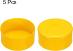uxcell 5pcs Rubber End Caps 100mm(4 Inch) ID Vinyl PVC Round Tube Bolt Cap Cover Screw Thread Protectors Yellow