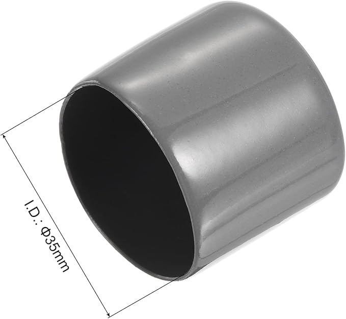 uxcell 10pcs Rubber End Caps 35mm ID Vinyl Round End Cap Cover Screw Thread Protectors Dark Grey