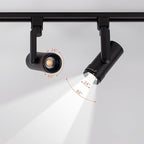 mirrea H Type LED Track Lighting Heads, Track Light Head with 24° to 60° Adjustable Beam Angle, 13.5W 90 CRI 3000K Warm White Black Painted, Pack of 12