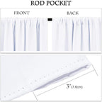 PONY DANCE 63 inch Length Curtains - Room Darkening Kitchen Solid Thermal Draperies Rod Pocket Short Panels Drapes for Bedroom Window Treatments, 42 W by 63 L, Pure White, Set of 2