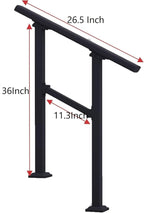 Hand Rails for Outdoor Steps,2 Step Stair Handrail & Indoor Stair Railing Kit，Metty Metal Railings for Outdoor Steps and Hand Rails for Seniors for Porch Railing