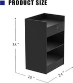 24”W * 18”D * 38”H - Cash Register Stand，Cash Wrap Checkout Desk Counter Stand with Drawer & 2 Tiers Storage for Church, Retail Store, Debate, Shopping Mall