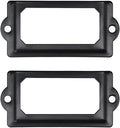 32pcs Black Metal Label Holders Office Library File Drawer Cabinet Card Tag Label Holder Metal Frame 70mm x 33mm