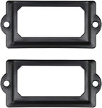 32pcs Black Metal Label Holders Office Library File Drawer Cabinet Card Tag Label Holder Metal Frame 70mm x 33mm