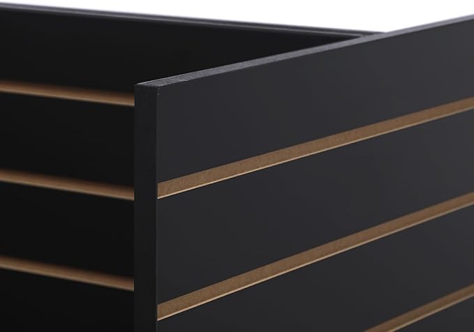 49.5”W x 24”D x 54”H - Retail Slat Wall Gondola Display with 3” Slatwall Units，Black Versatile H-Unit Slatwall Display Stand