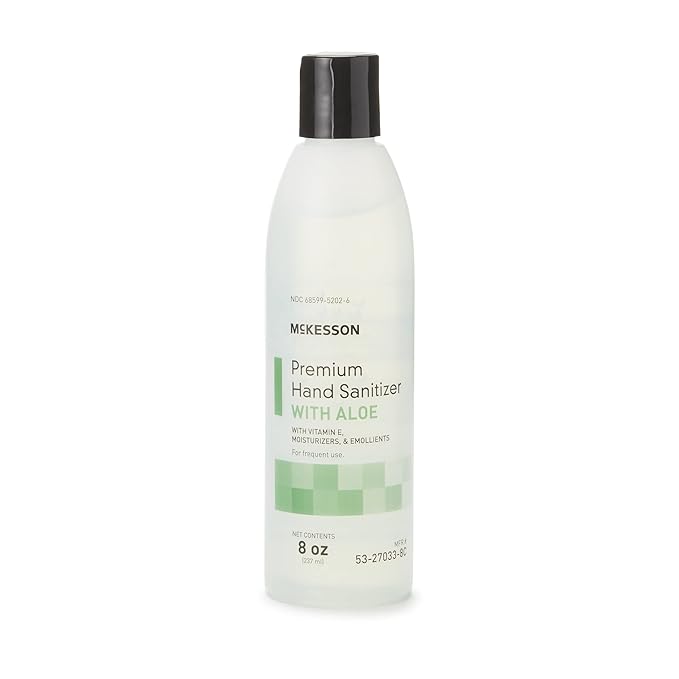 McKesson Hand Sanitizer with Aloe, 8 oz [Pack of 48] Bulk, 70% Ethyl Alcohol, Spring Water Scent