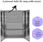 Heavy Duty Storage Solid Stainless Steel Cabinet with Lockable, Adjustable Shelf, Metal Garage Organizer (Granite, 48" W x 24" D x 72" H)
