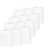 qiqee 100-Packs White Paper Gift Bags with Handles Assorted Sizes(33pcs Large 13", 33pcs Medium 11", 34pcs Small 8")