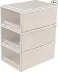 13 Quarts 3 Packs Plastic Stacking Storage Drawers, Plastic Storage Drawer Unit