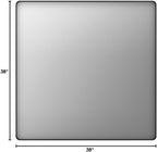 LOAAO 38x38 Inch Black Metal Framed Bathroom Mirror for Wall, Matte Black Bathroom Vanity Mirror Farmhouse, Large Rounded Rectangle Mirror, Anti-Rust, Tempered Glass, Hangs Horizontally or Vertically