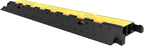 Happybuy 5 Pack Rubber Cable Protector Ramp 2 Channel Heavy Duty 66000lbs Load Capacity Cable Wire Cord Cover Ramp Speed Bump Driveway Hose Cable Ramp Protective Cover