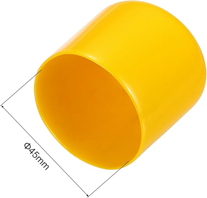 uxcell 5pcs Rubber End Caps 45mm(1.8 Inch) ID Vinyl PVC Round Tube Bolt Cap Cover Screw Thread Protectors Yellow