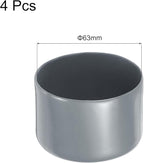 uxcell 4pcs Rubber End Caps 63mm(2 1/2 Inch) ID x 40mm(1 9/16 Inch) H Vinyl Round End Cap Cover Screw Thread Protectors Light Gray, 40mm Height