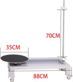 Manual Table Stretch Film Dispenser Wrapping Pallet Machine, Heavy Duty Film Dispenser Wrap Bench for 12-27.5" Rolls Film, with Rolling Wheel & Brake Knob and Sunken Storage Tray